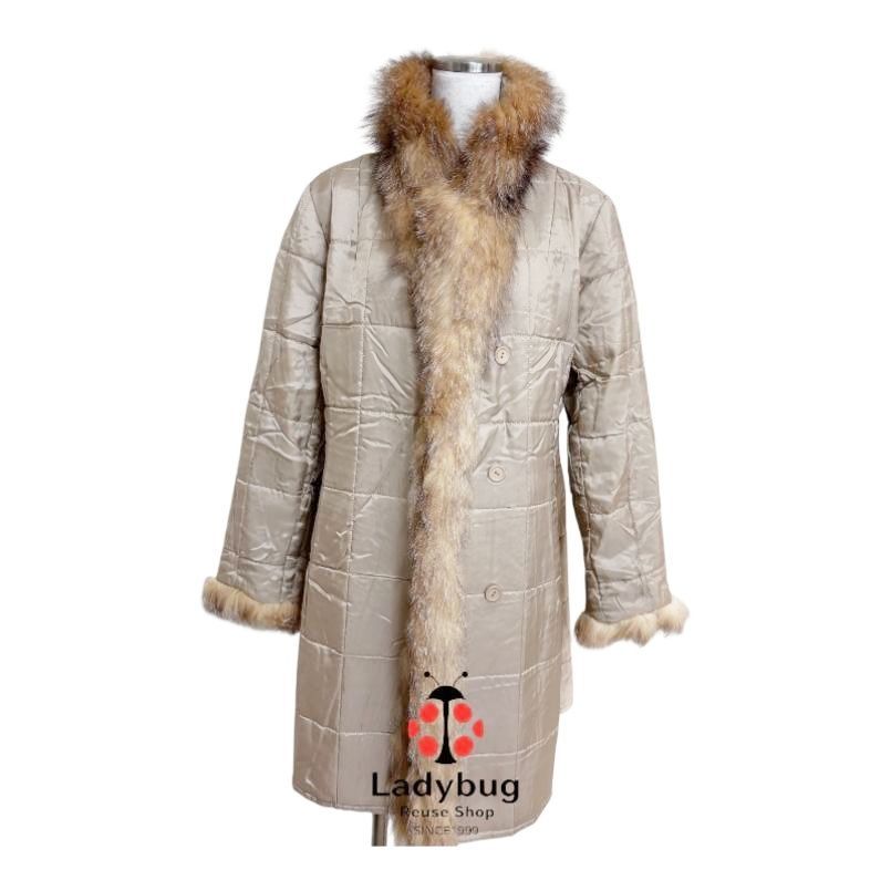 レリアン キルティングコート シルクブレンド シャンパンベージュ 中綿ライナー付き 11号 GULLKHAN_COM