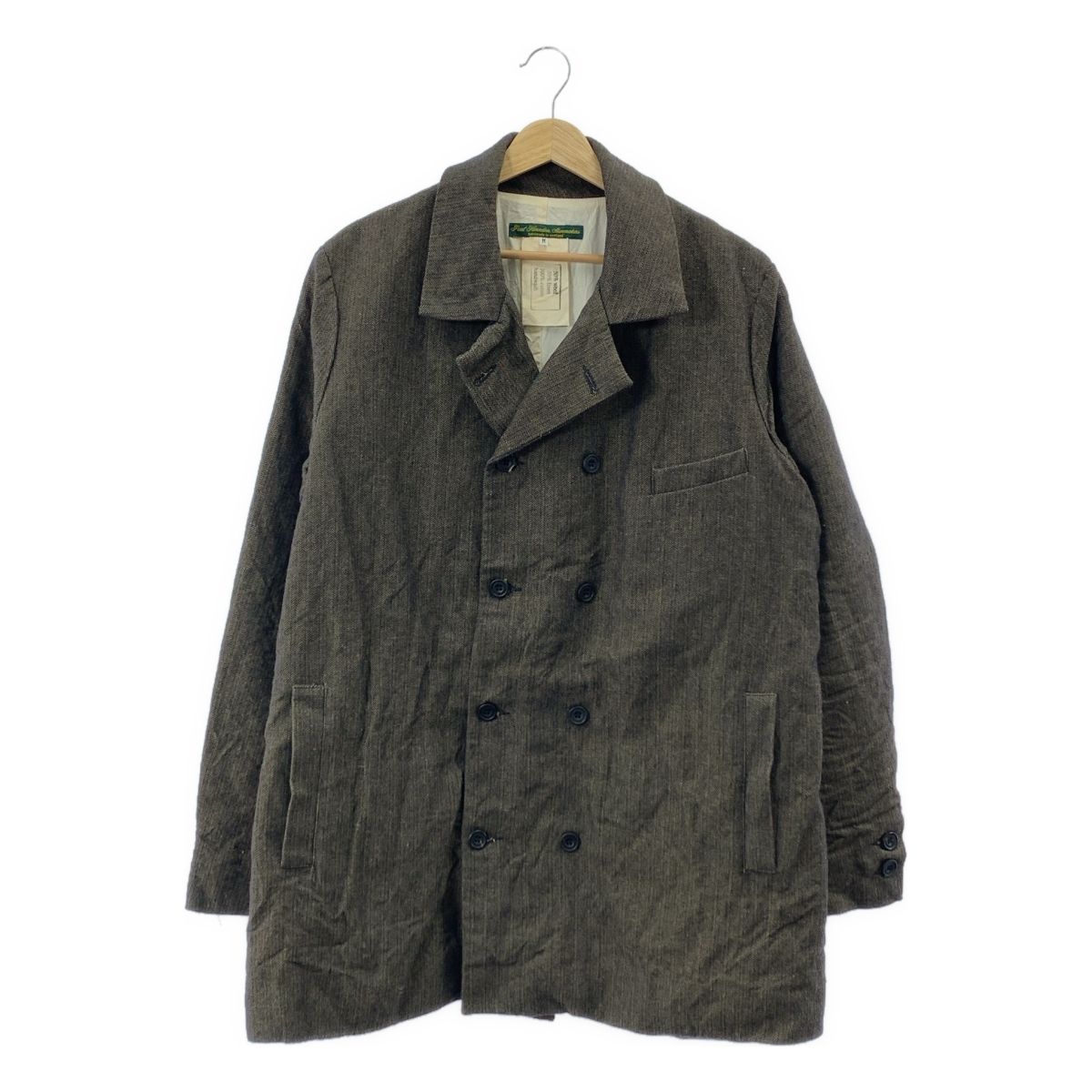 Paul Harnden ポールハーデン ウールリネン ヘリンボーンジャケット M ブラック ブラウン メンズ