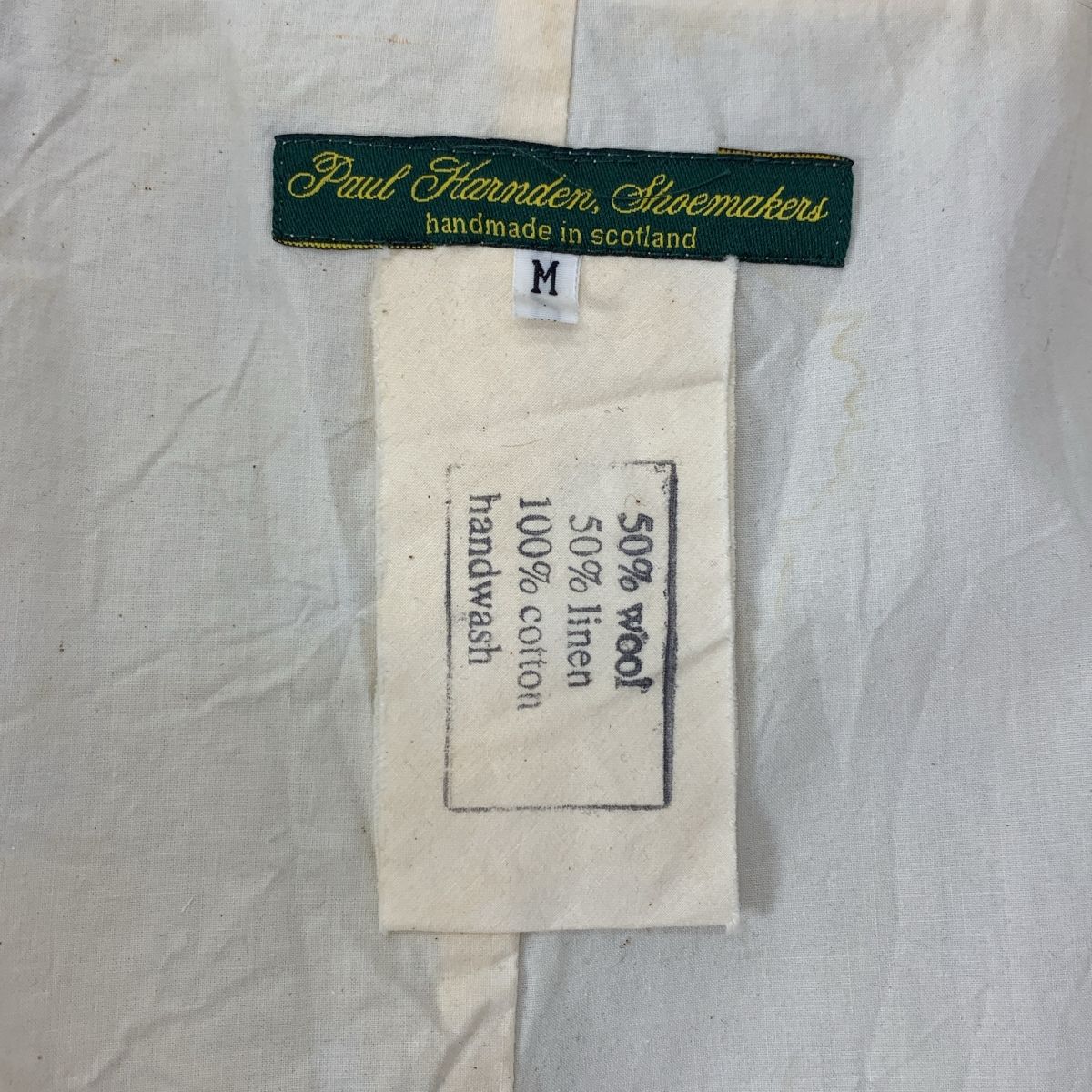 Paul Harnden ポールハーデン ウールリネン ヘリンボーンジャケット M ブラック ブラウン メンズ KANDAIZUMI_COM