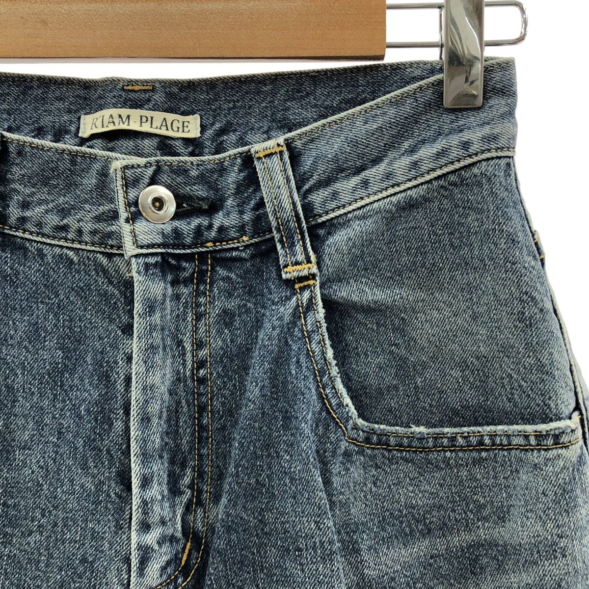 Plage プラージュ 2025AW R’IAM WIDE ダメージ加工 デニム ワイド パンツ 36 インディゴブルー レディース