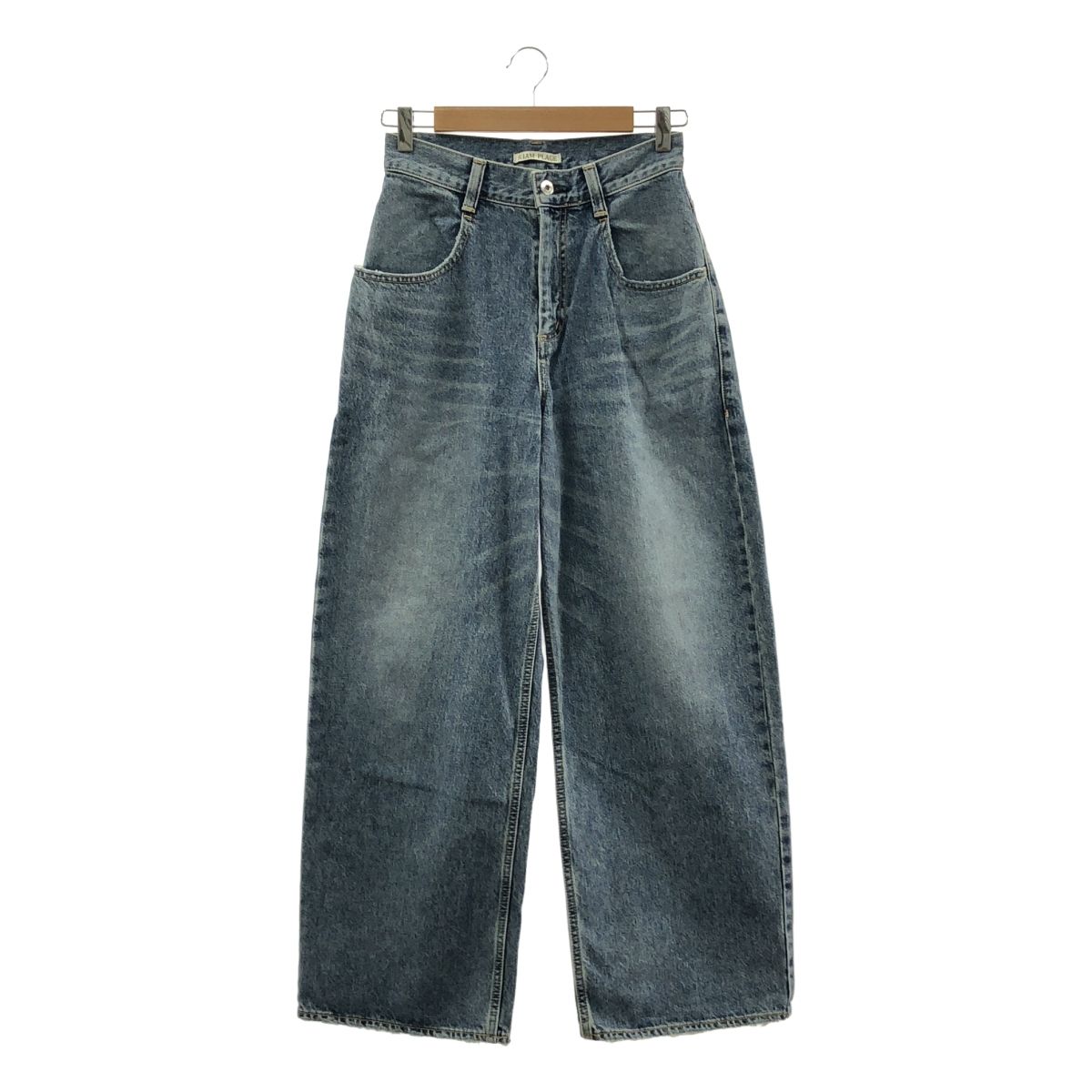 Plage プラージュ 2025AW R’IAM WIDE ダメージ加工 デニム ワイド パンツ 36 インディゴブルー レディース