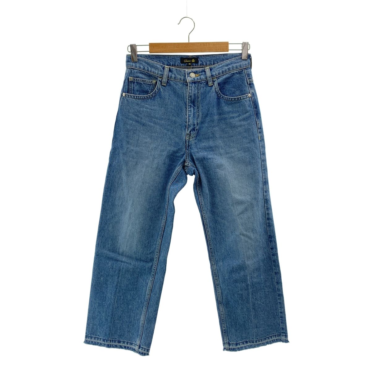 Drawer ドゥロワー カットオフ デニム パンツ 34 インディゴ レディース