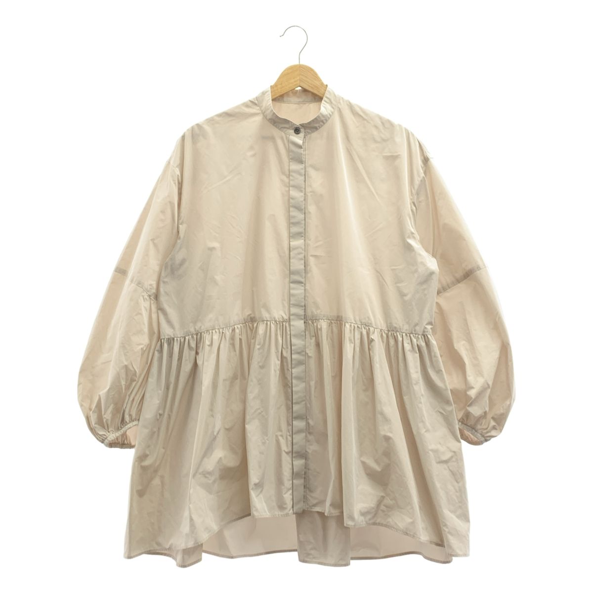 LE PHIL ルフィル ライトタフタギャザー ボリューム シャツ ブラウス F オフホワイト系 レディース