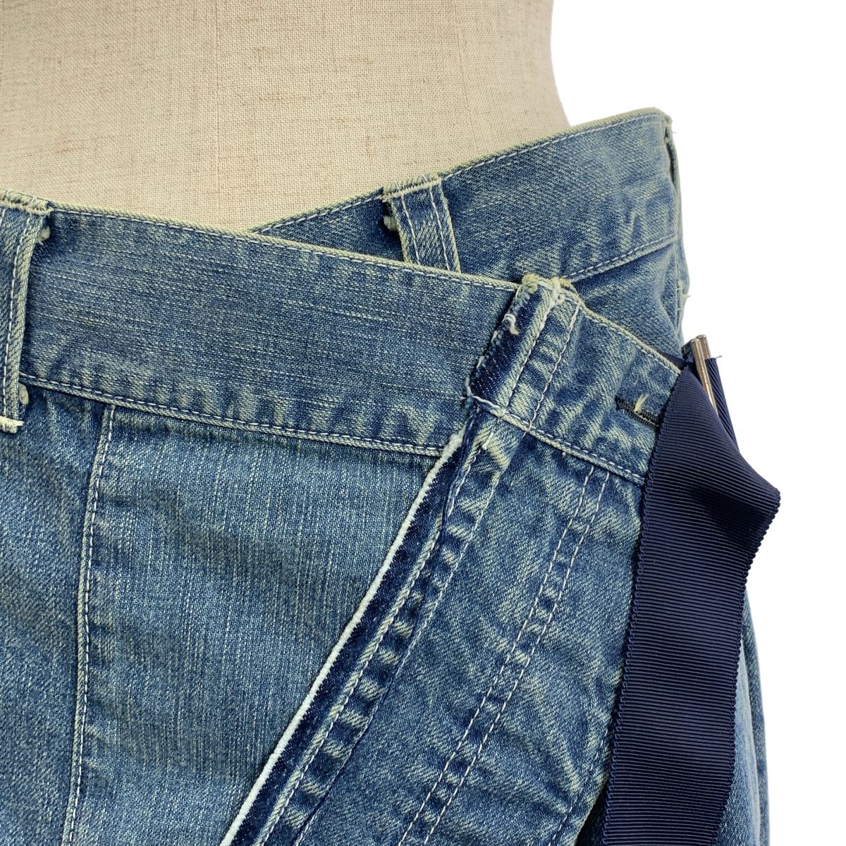 sacai サカイ 再構築 デニム ラップスカート 1 インディゴ レディース