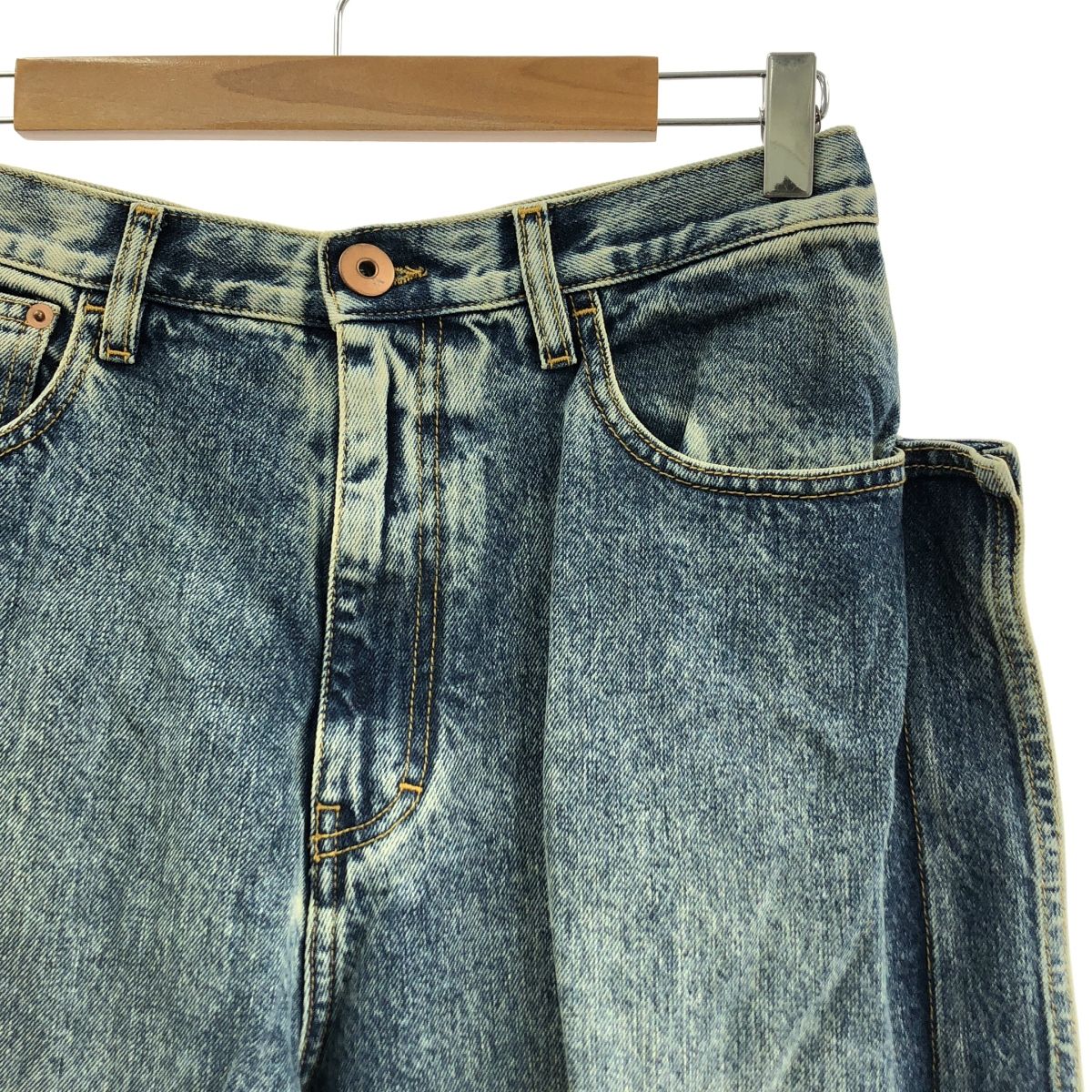 Maison Margiela メゾンマルジェラ 2020SS アウトライン ワイド デニム パンツ 38 インディゴ レディース