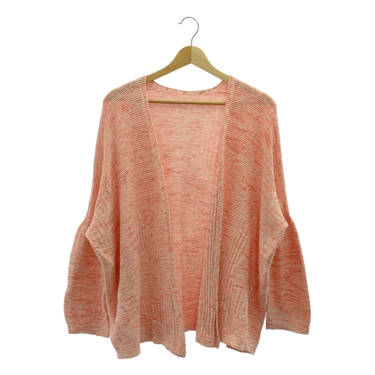 tamaki niime 玉木新雌 タマキニイメ コットン ボタンレス カーディガン ピンク ホワイト レディース