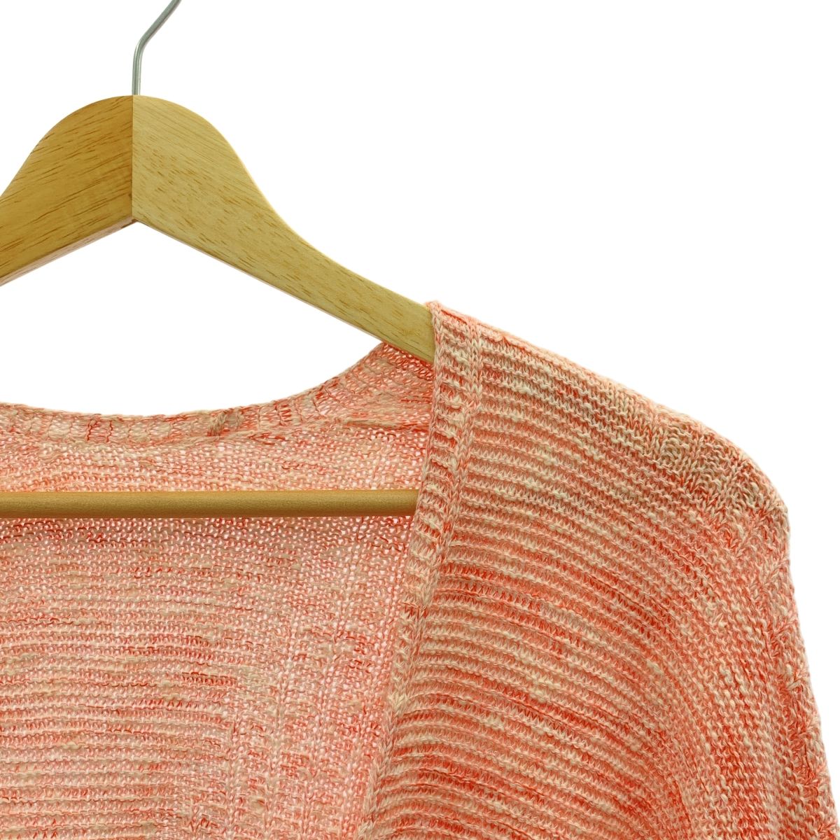 tamaki niime 玉木新雌 タマキニイメ コットン ボタンレス カーディガン ピンク ホワイト レディース