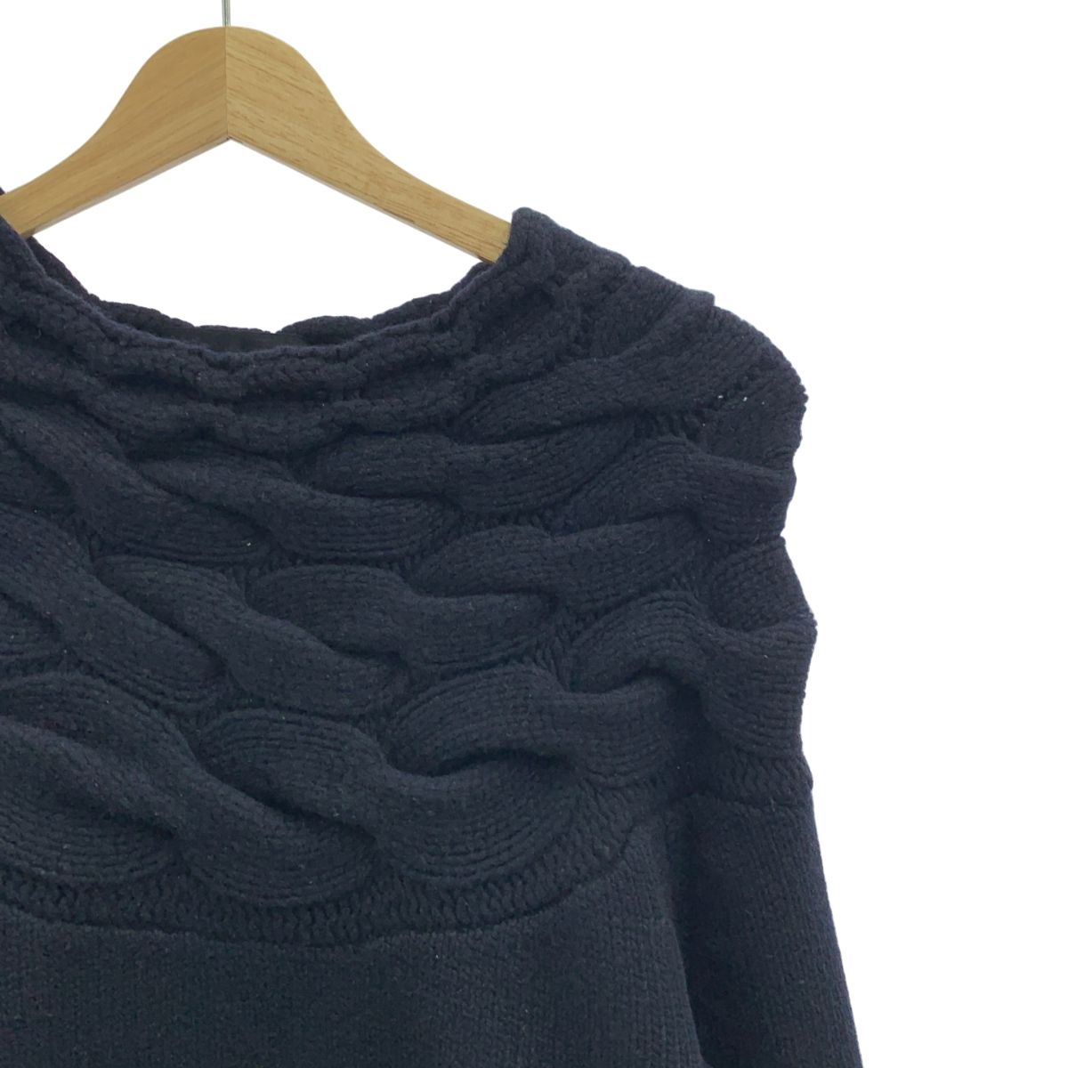 tricot COMME des GARCONS トリココムデギャルソン 2014 AW ウール カシミヤ ケーブル ニット ネイビー レディース