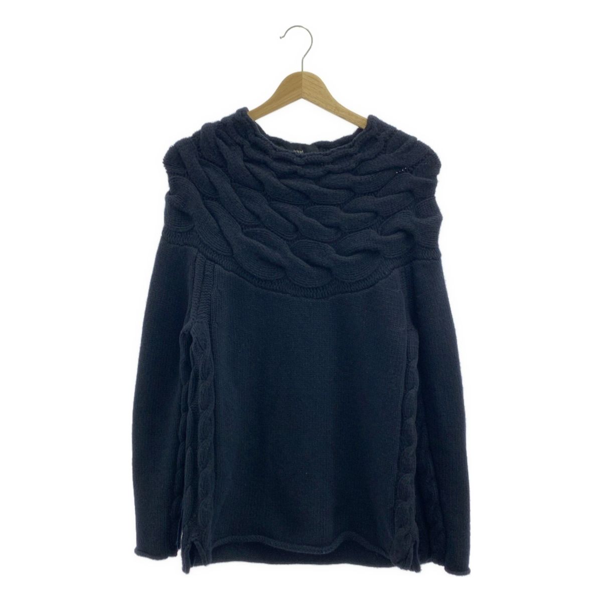 tricot COMME des GARCONS トリココムデギャルソン 2014 AW ウール カシミヤ ケーブル ニット ネイビー レディース