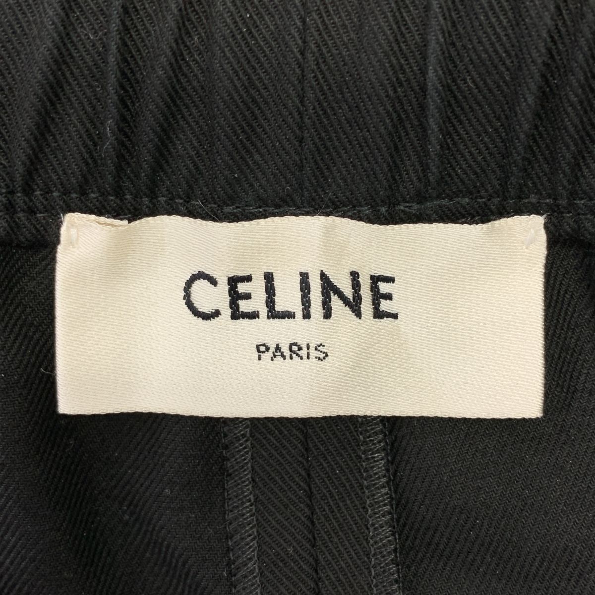CELINE セリーヌ トリオンフボタン コットンギャバジン イージー カーゴパンツ 36 ブラック レディース DECORATOM_COM_BR