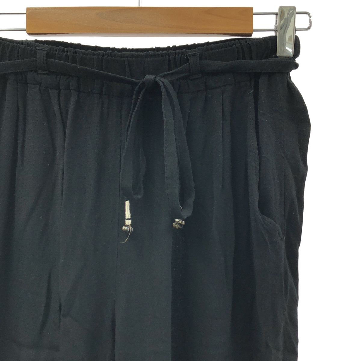 NOWOS ノーウォス Rayon pants レーヨン イージーパンツ M ブラック レディース