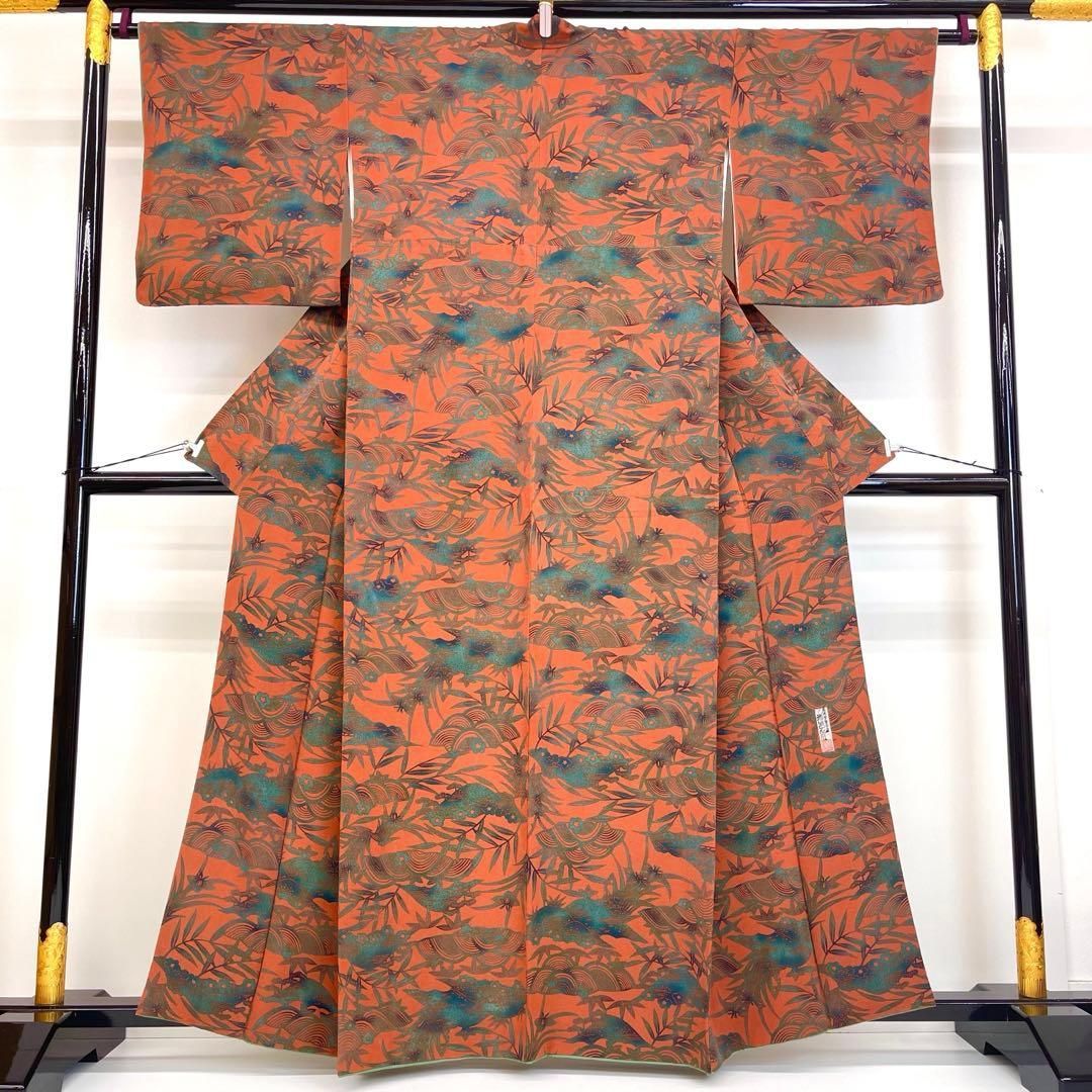 着物と帯 時流 K25780ts 正絹 小紋 宮内庁御用達 赤城右堂