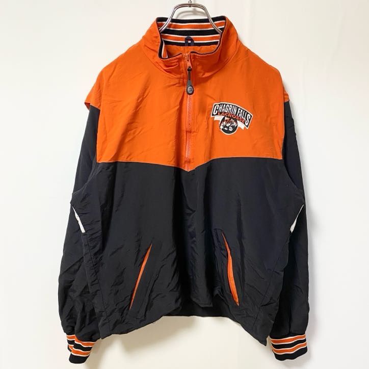 ブラックナイロンジャケットOorange 3点以上まとめ買いで20%OFF】古着 used Boathouse 長袖ハーフジップ