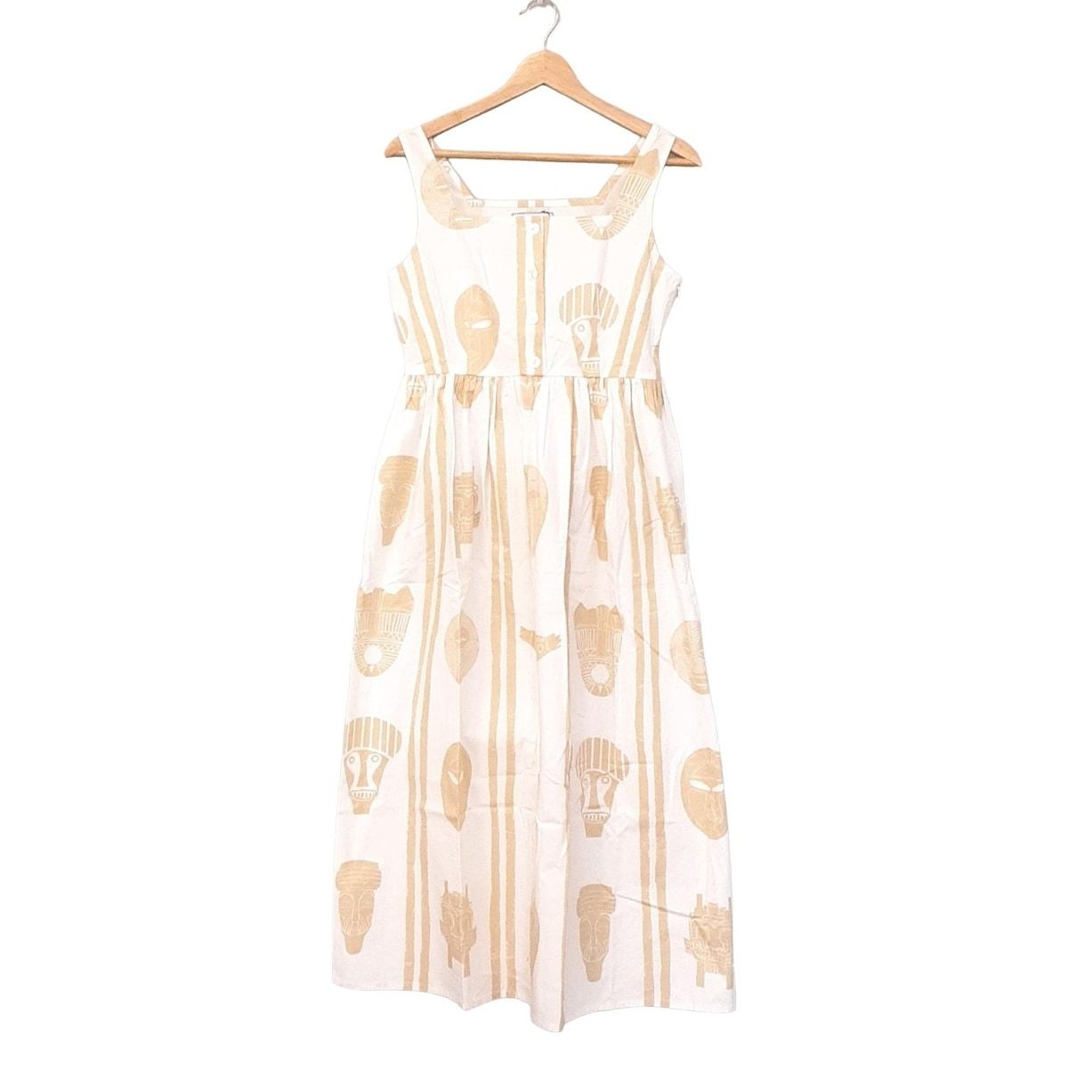 Ron Herman ロンハーマン ワンピース サイズS レディース - 白×ベージュ ノースリーブ ロング TEN × RONHERMAn