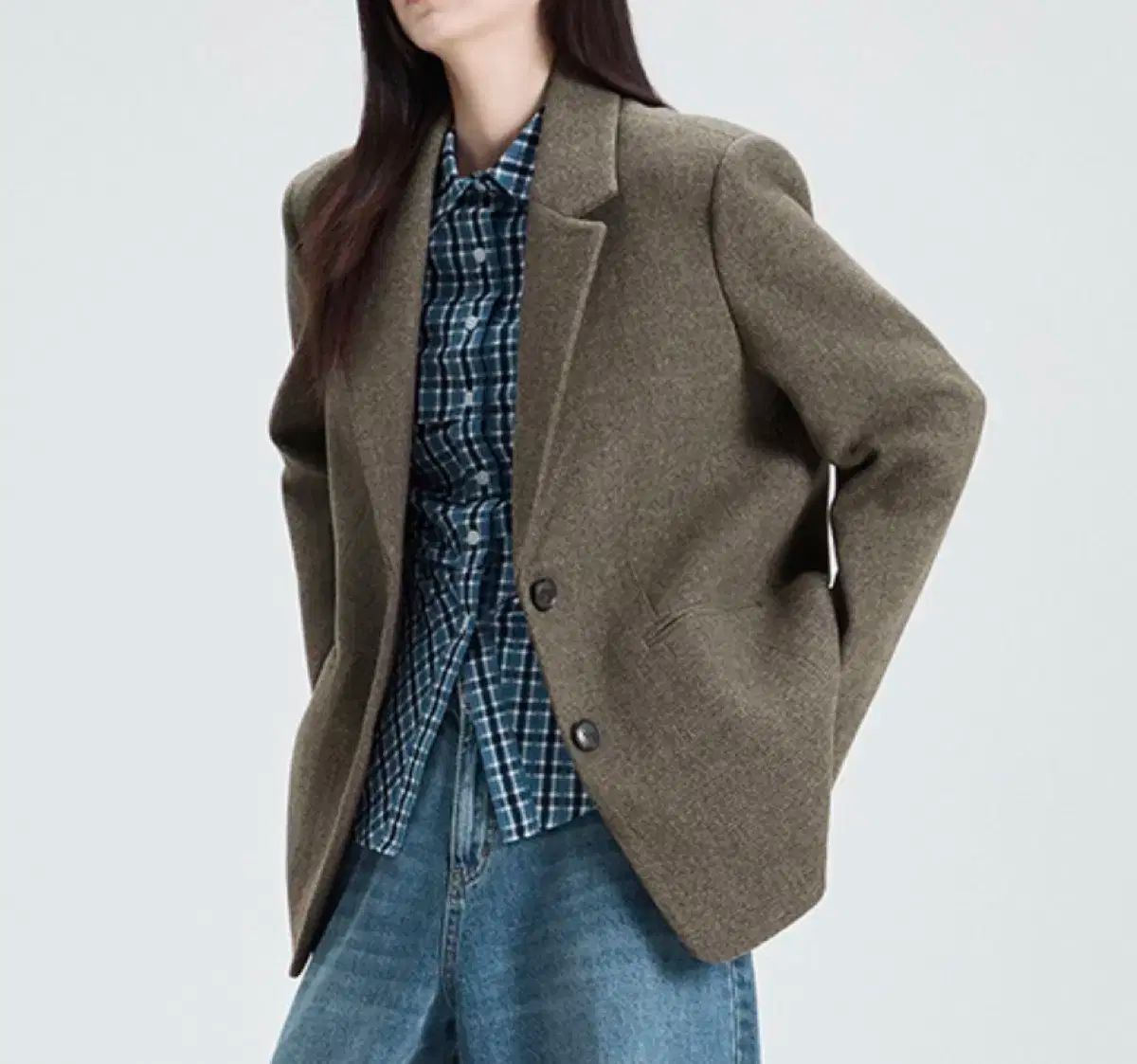 ミッソ テーラード 정핏 ウールジャケット ブラウン Mサイズ MIXXO