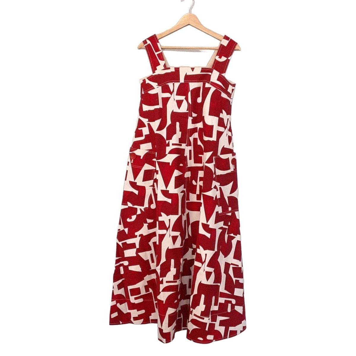 Ron Herman ロンハーマン ワンピース サイズXS レディース - レッド×白 ノースリーブ ロング