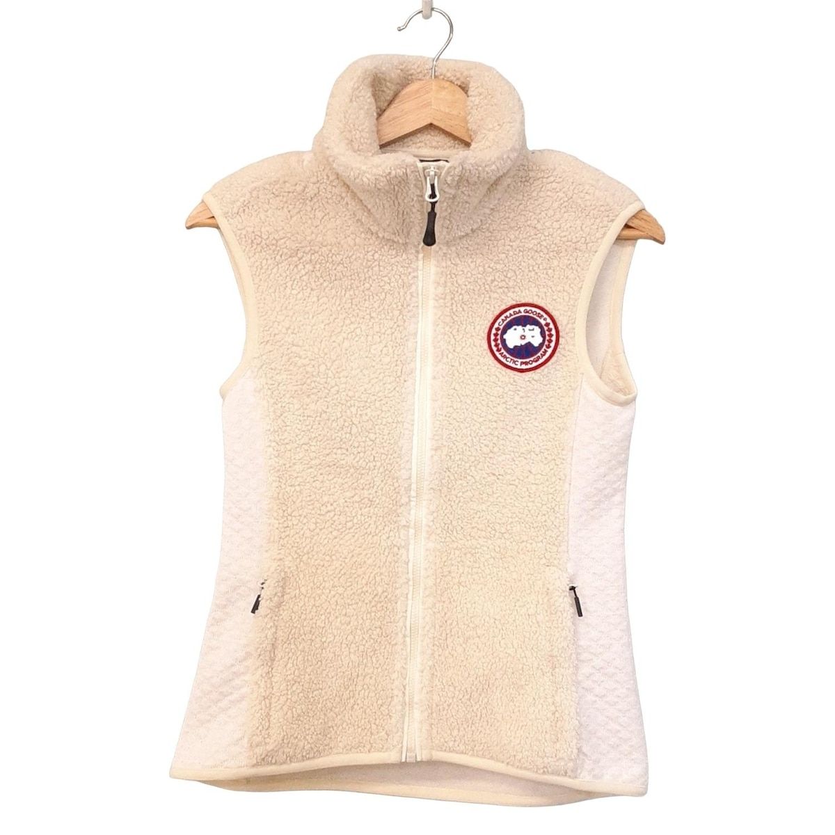 CANADA GOOSE カナダグース ベスト サイズXS TP XS レディース - 6996 L アイボリー ジップアップ