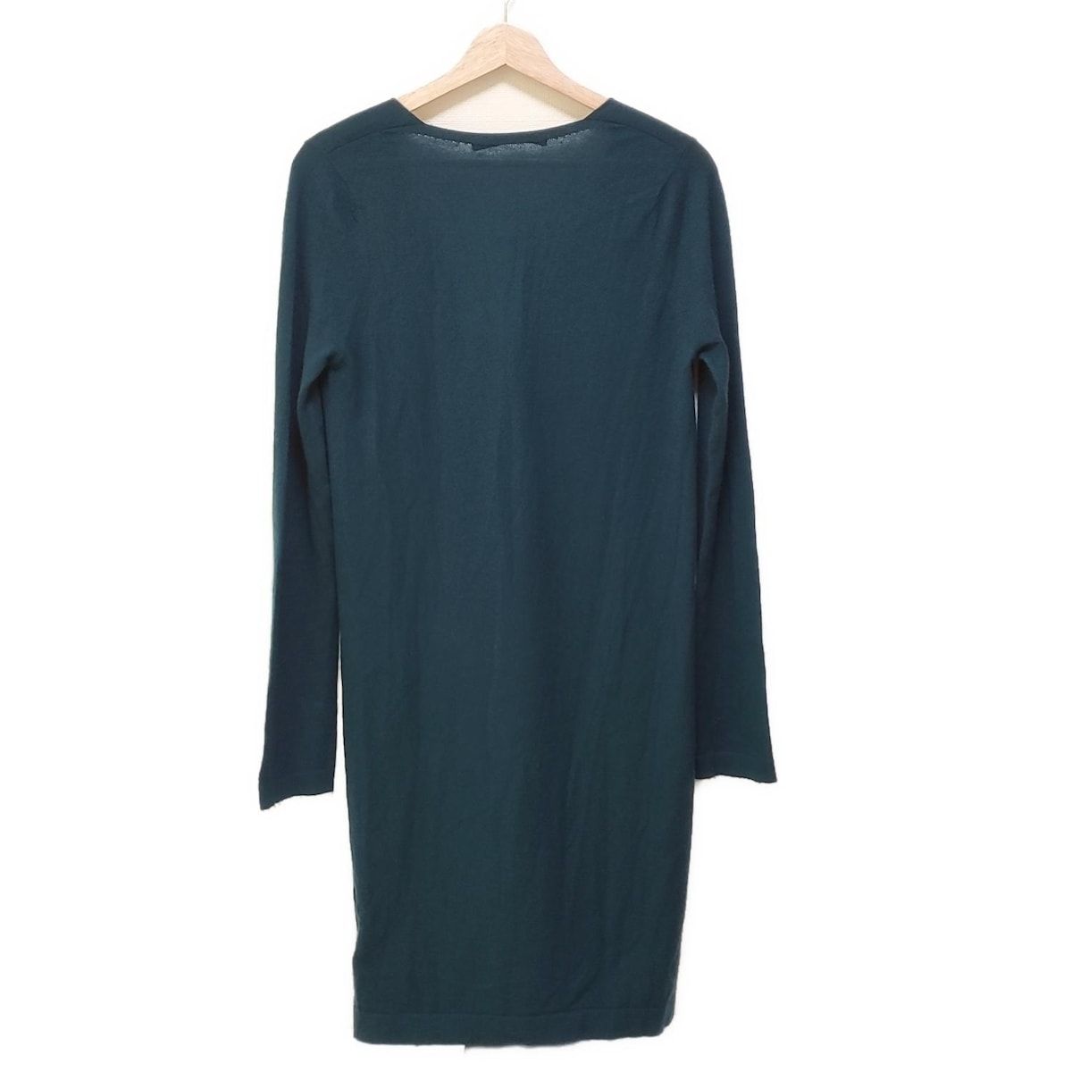 Haider Ackermann ハイダーアッカーマン ワンピース サイズ1 S レディース - ダークグリーン Vネック 長袖 ひざ丈 ニット