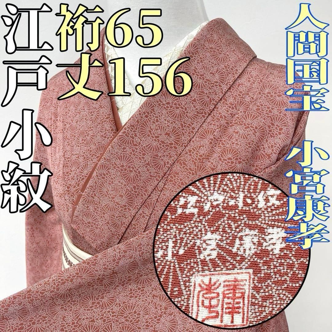 着物と帯 時流 K25777ts 正絹 江戸小紋 人間国宝 小宮康孝 伊達衿付