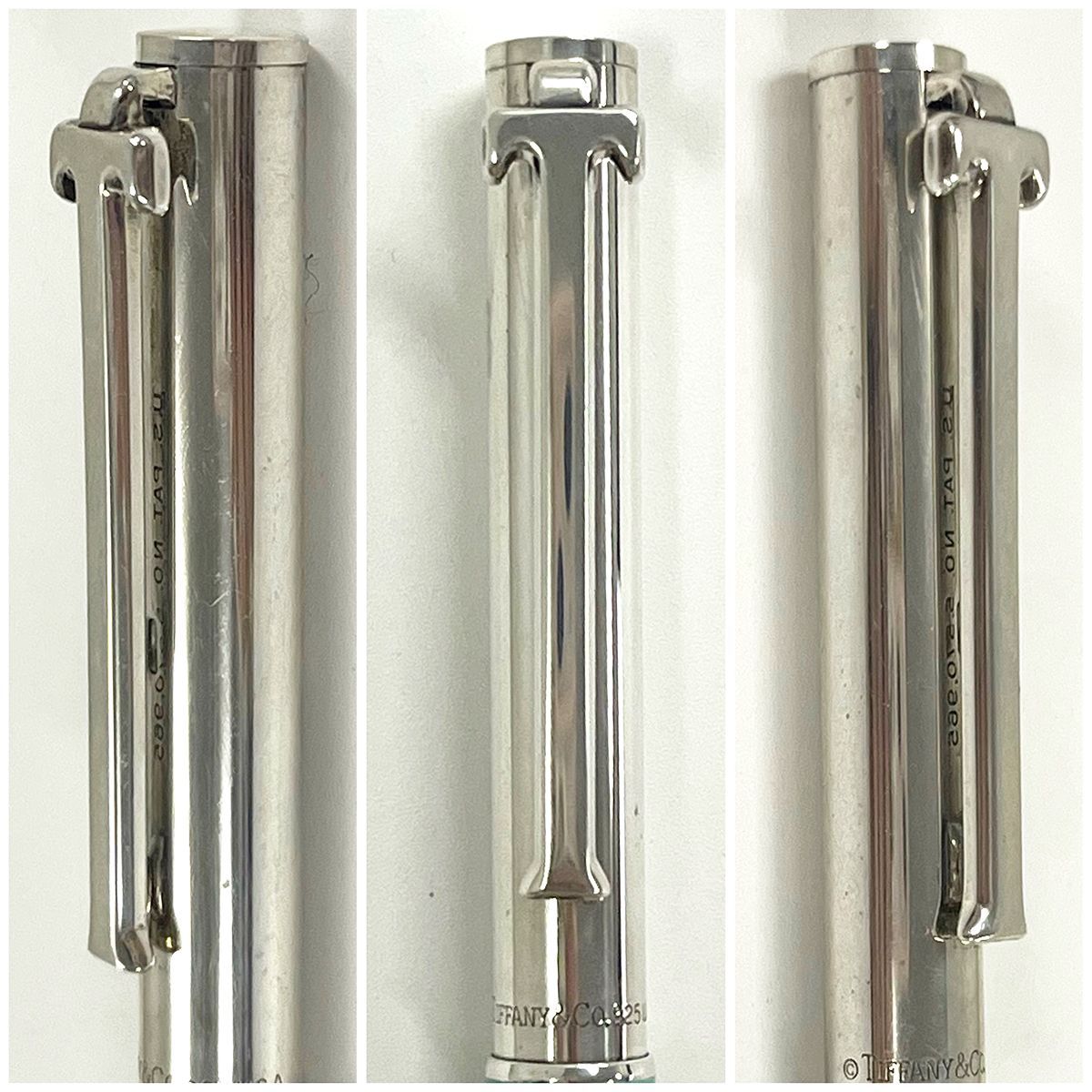 TIFFANY-Co. ティファニー Tクリップ ボールペン ブルー シルバー 925