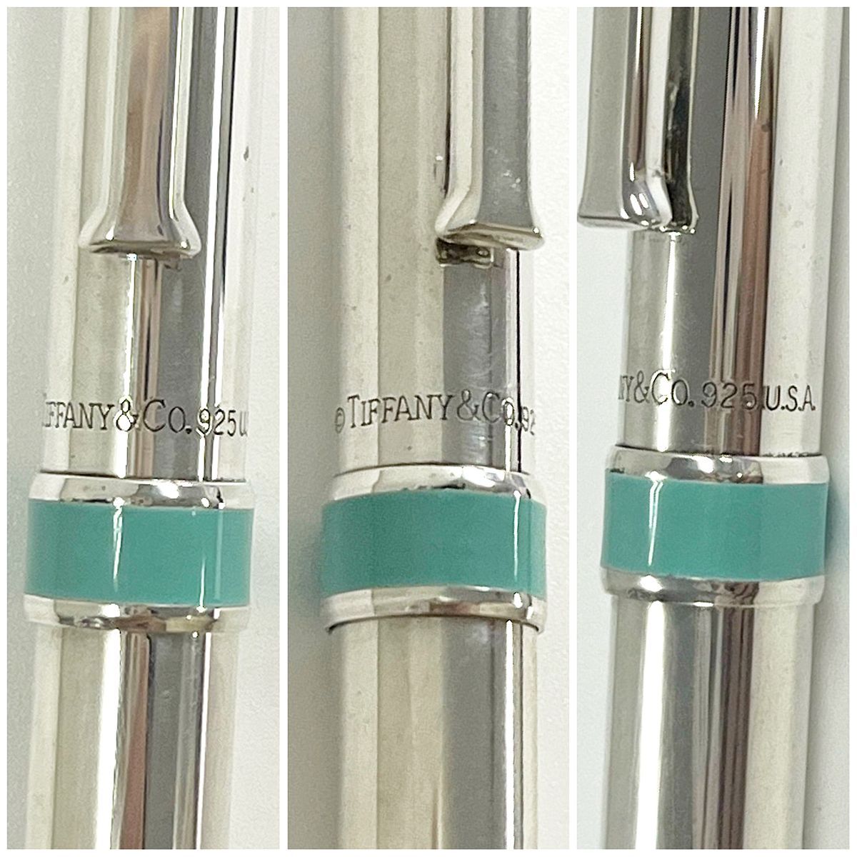 TIFFANY&Co. ティファニー Tクリップ ボールペン ブルー シルバー 925