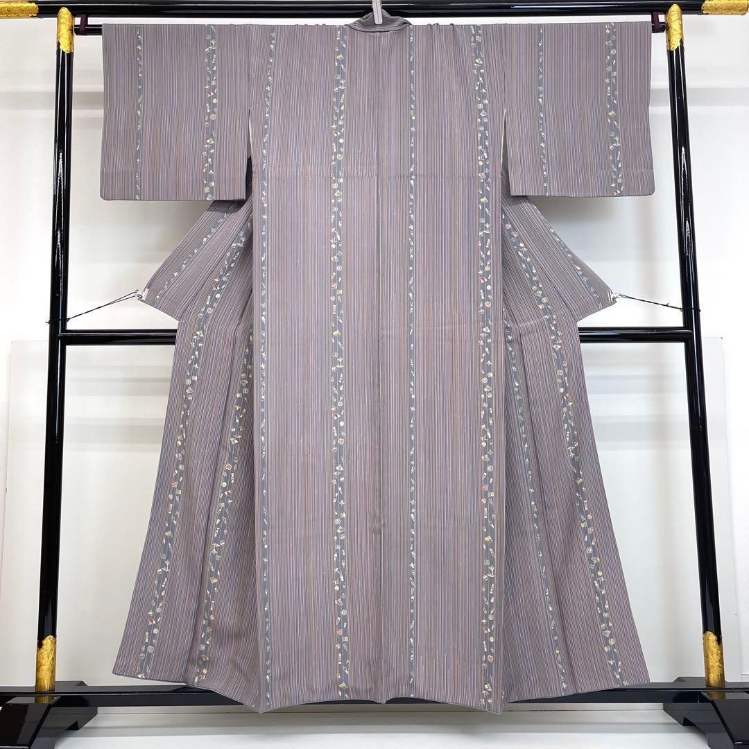 着物と帯 時流 K25773ts 正絹 小紋 こけし 羽子板 裄ロング 裄69