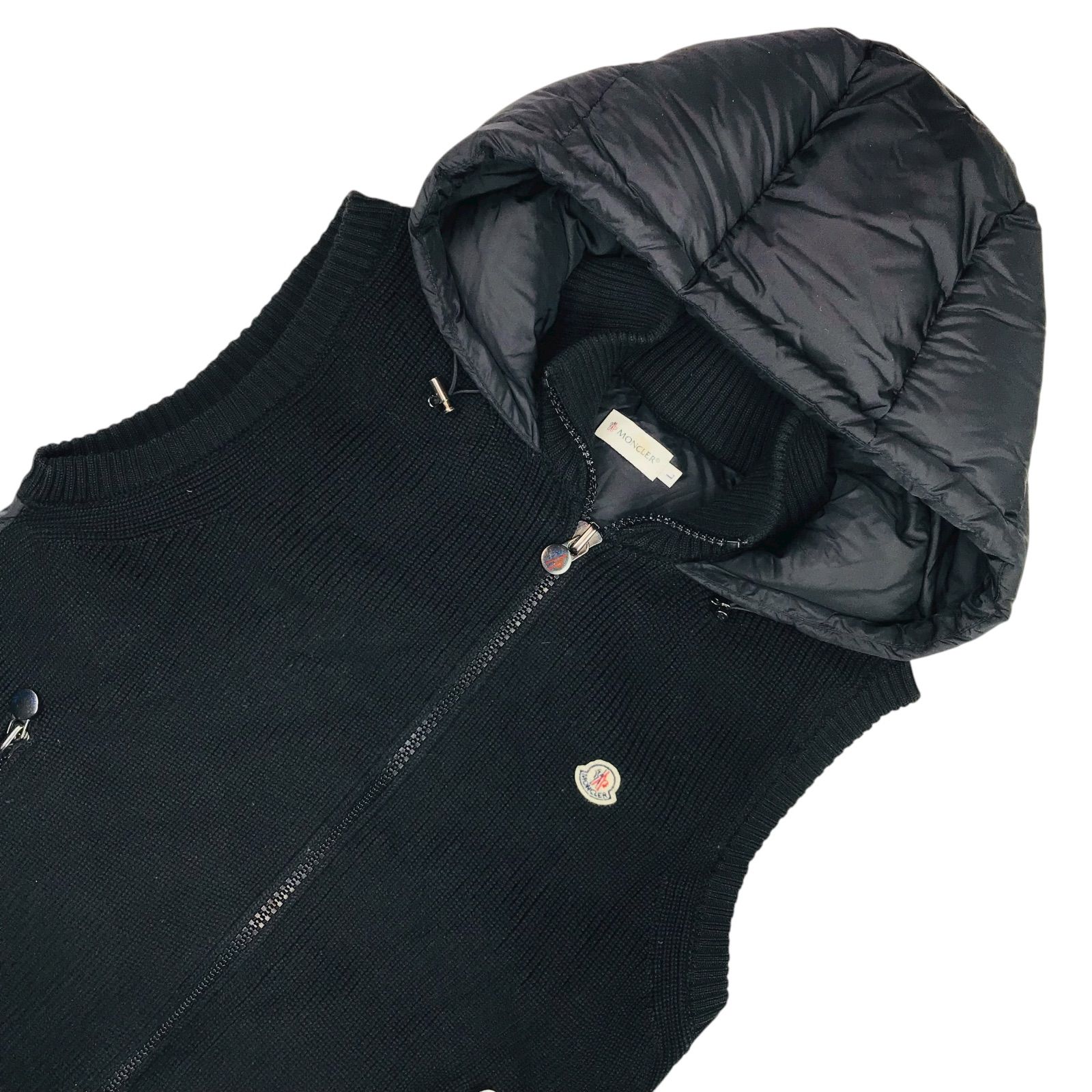 L・極美 MONCLER MAGLIONE ハイブリッド ニットダウンジャケット