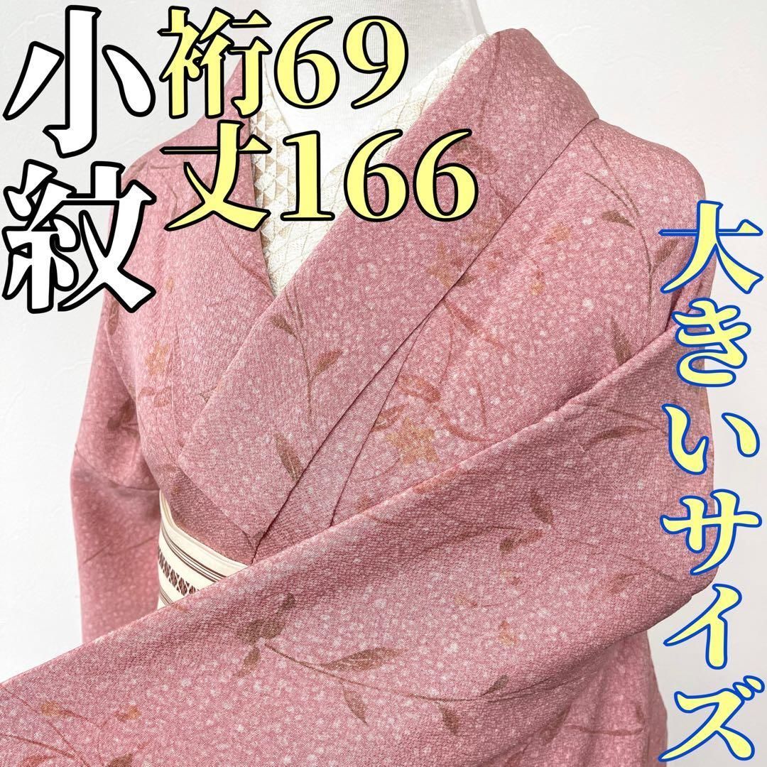 着物と帯 時流 K25772ts 正絹 小紋 大きいサイズ 裄69丈166