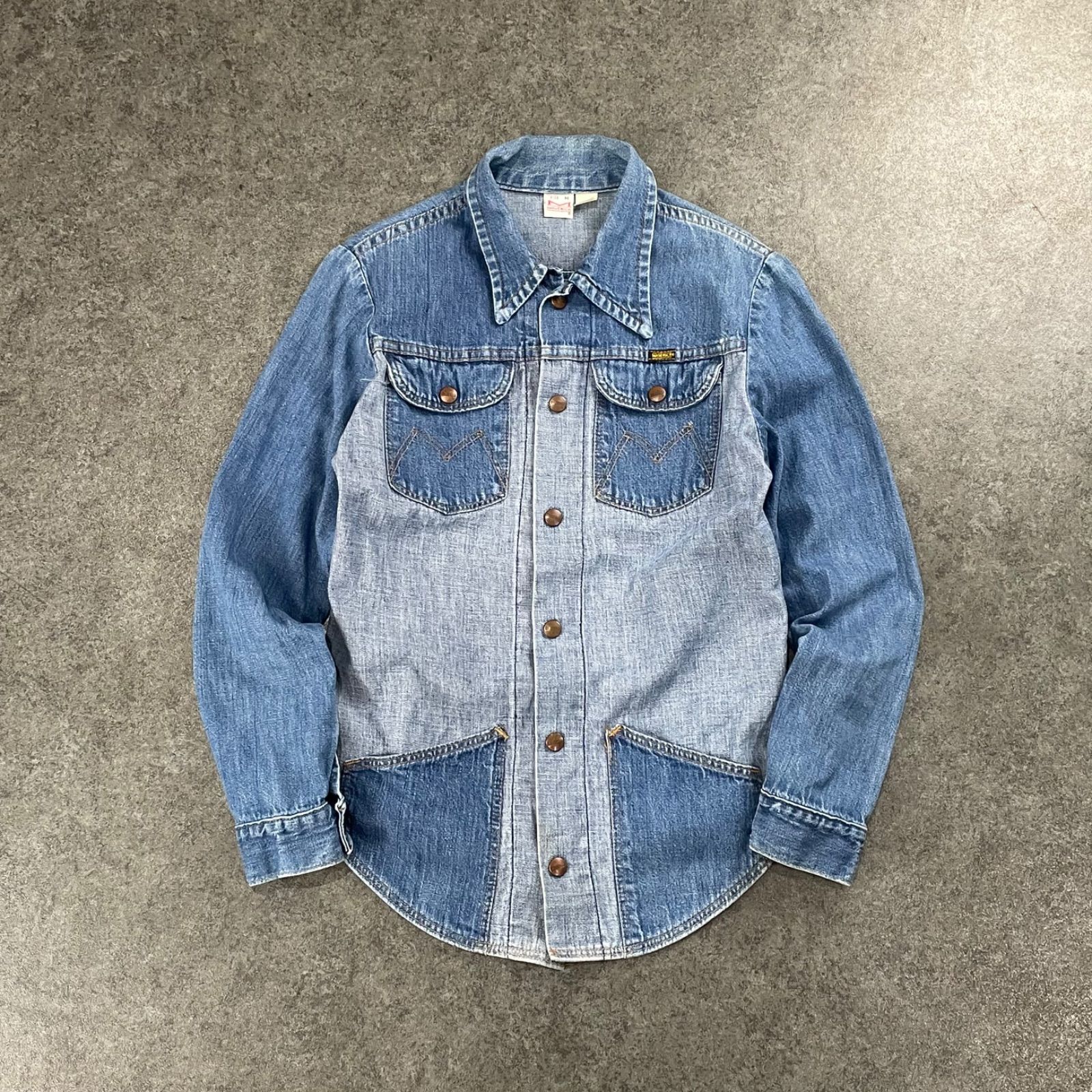 70s Vintage MAVERICK Denim Western Shirt マーベリック デニムシャツ ウエスタンシャツ ブルー スナップボタン バイ ヴィンテージ ビンテージ