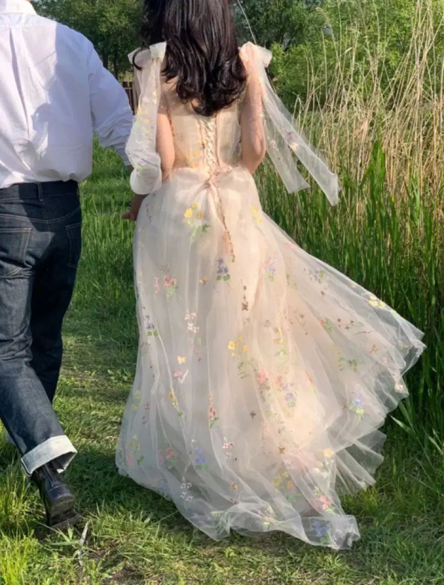 フローラ花園フローラ 花刺繍 スナップ 2部 ドレス mサイズ