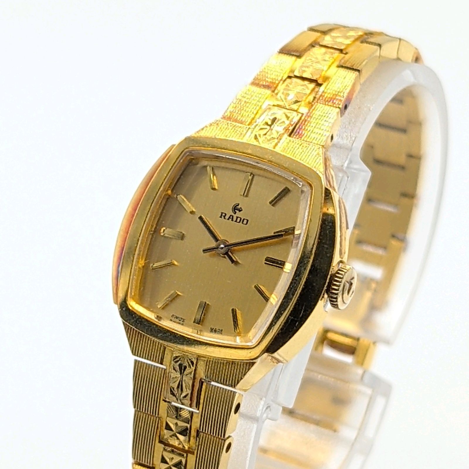 RADO 332.7995.2 Watch Quartz Ladies G G dial Y2K Vintage Working ラド フローレンス 時計 クオーツ レディース スクエア ゴールド ゴールド文字盤 ヴィンテージ デイト 稼働品