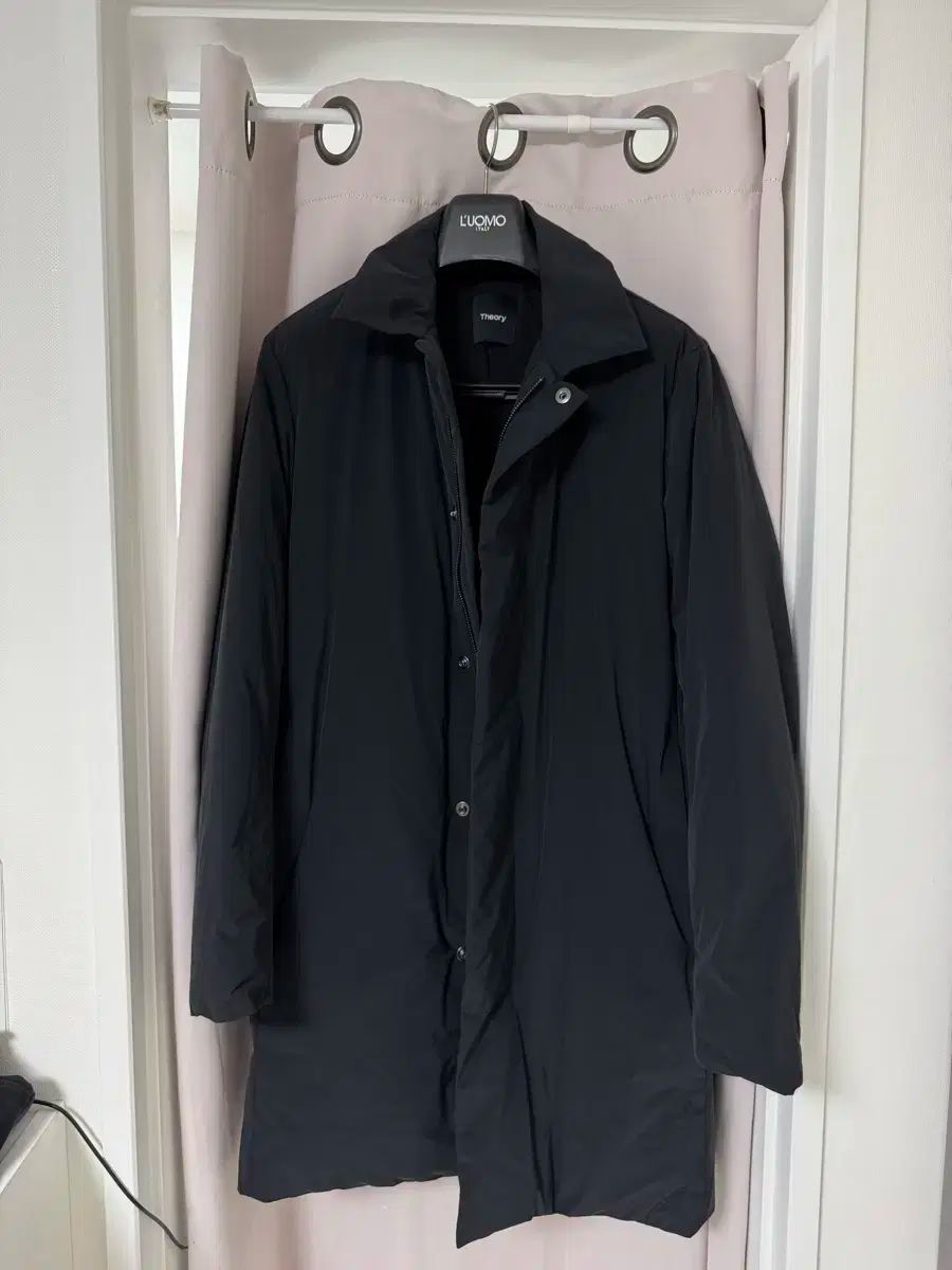 セオリー ペーパー ナイロン ファン ダウン パディング コート ブラック L