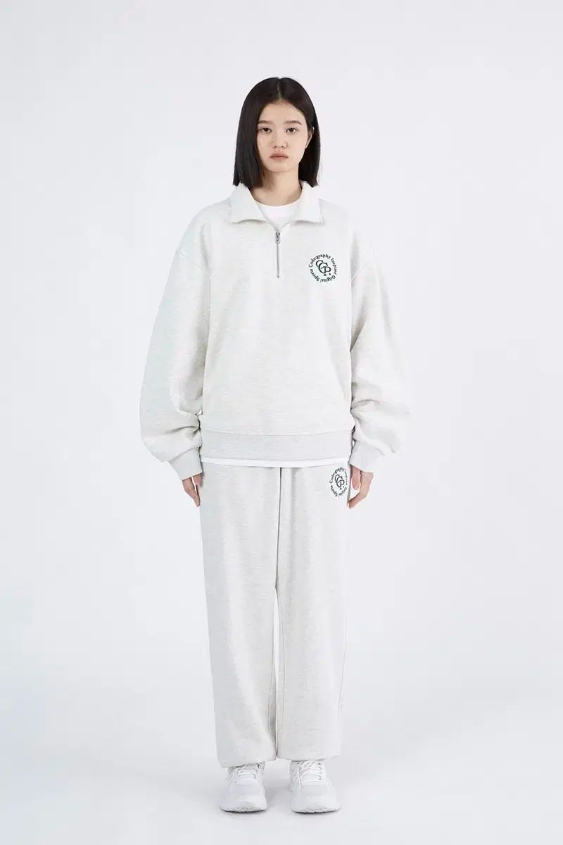 コードグラフィー 起毛 トレーナー スウェット アノラック ジップアップ ジョガー パンツ Grey