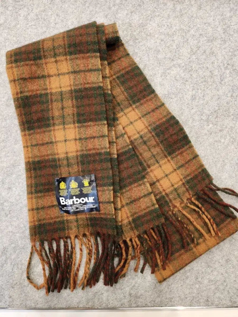 バブアー タータンチェック ウールマフラー