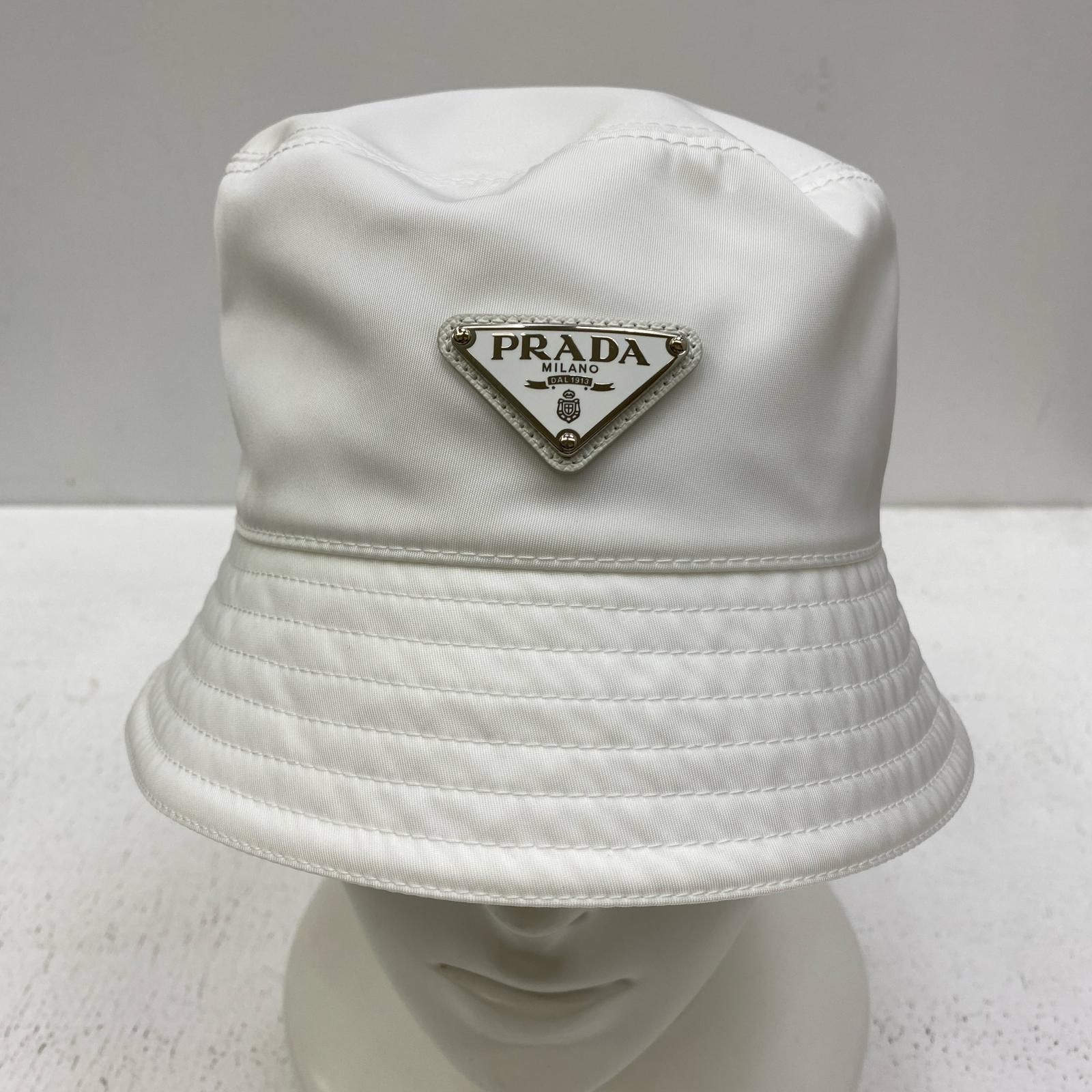 加古川店 PRADA プラダ ハット トライアングルバケットハット 1HC137 リナイロン 135