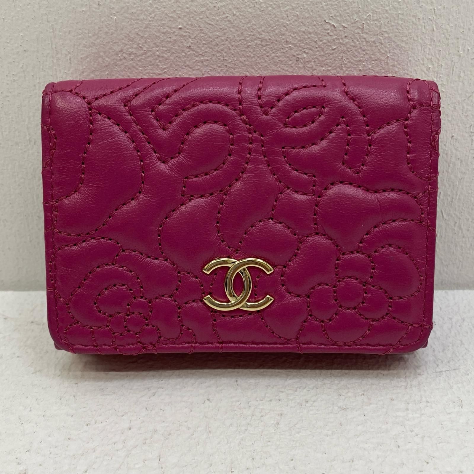 加古川店 CHANEL シャネル 三つ折り財布 アイコンステッチ スモールウォレット A70615 135