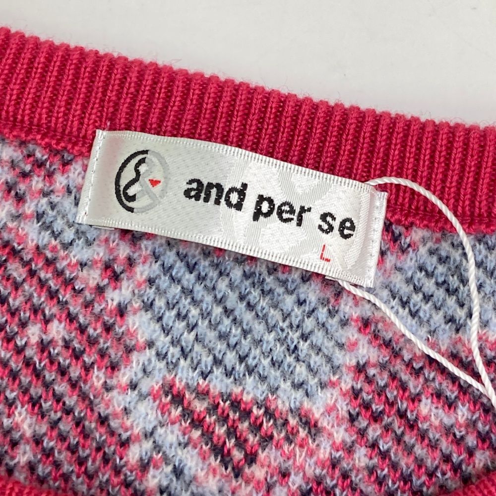 サイズ L AND PER SE アンパスィ 長袖ニットセーター ウール混 総柄 ピンク系 240101551383 ゴルフウェア レディース ストスト LLC-HASEGAWATOSO_COM