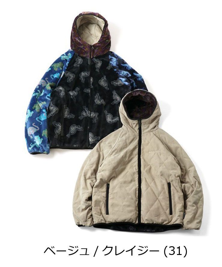 gym master ジムマスター キルト×ボア リバーシブルフードジャケット ベージュ クレイジー m l xl G621751 メンズ レディース 秋冬