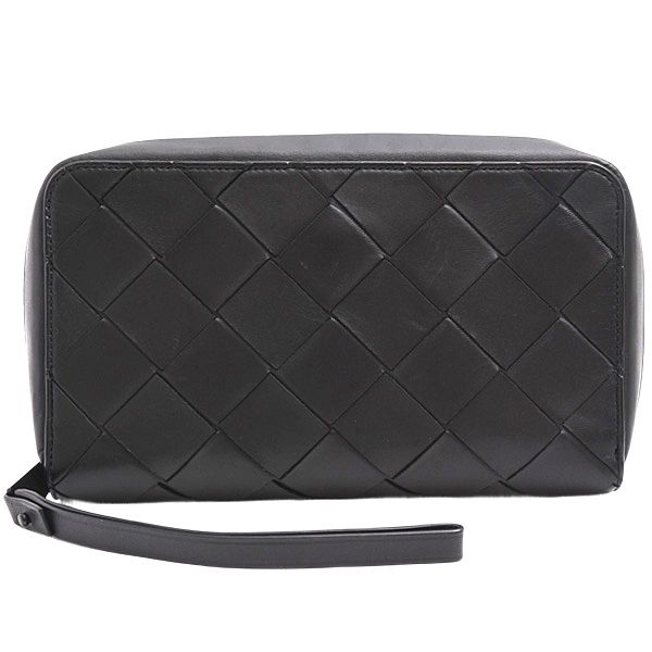 ボッテガヴェネタ バッグ メンズ セカンドバッグ クラッチバッグ マキシイントレチャート ラムスキン ブラック BOTTEGA VENETA