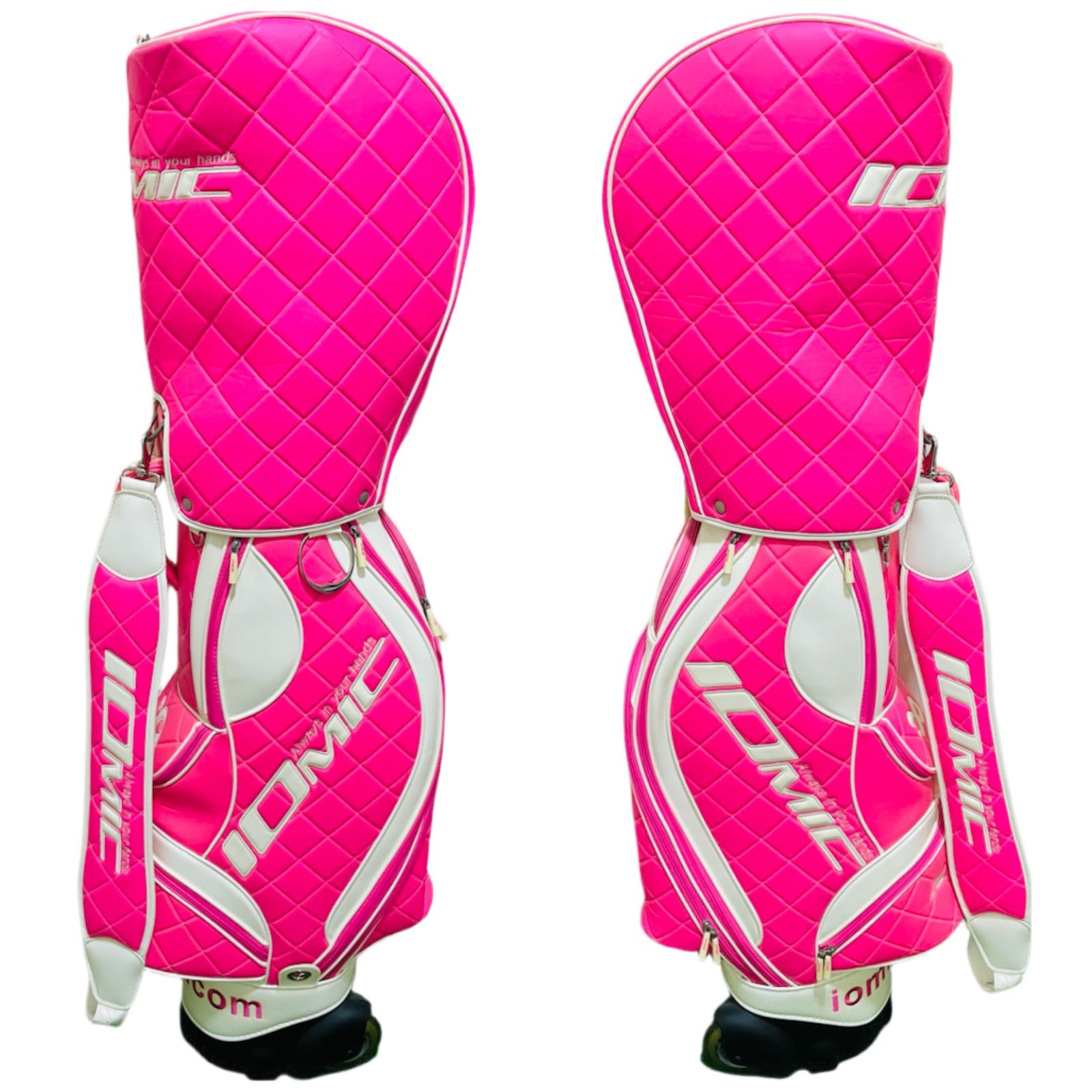 9257 IOMIC イオミック レディース 女性用 キャディバッグ ゴルフバッグ ピンク キャスター付き
