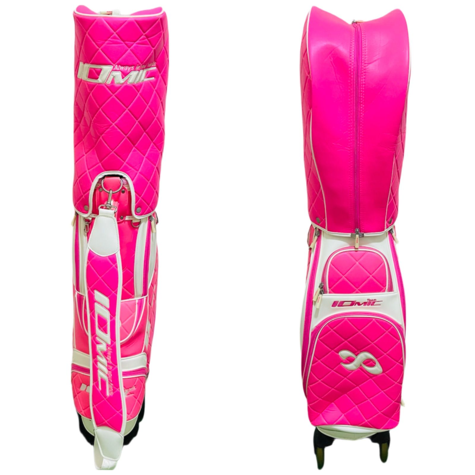 9257 IOMIC イオミック レディース 女性用 キャディバッグ ゴルフバッグ ピンク キャスター付き