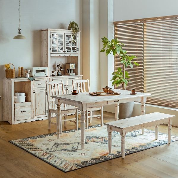 ダイニングベンチ WH ホワイト 組立品