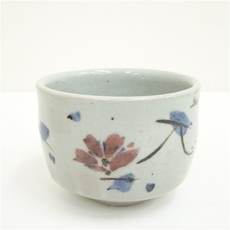 益子焼 福原達朗造 辰砂草花文茶碗 共箱 茶道 抹茶 おしゃれ 抹茶茶碗 抹茶碗 和食器 レトロ 茶器 骨董 茶わん 茶会 茶の湯