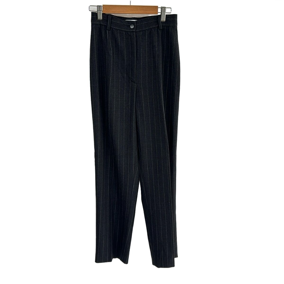 Max Mara マックスマーラ パンツ サイズI38 レディース - グレー×白 フルレングス ストライプ