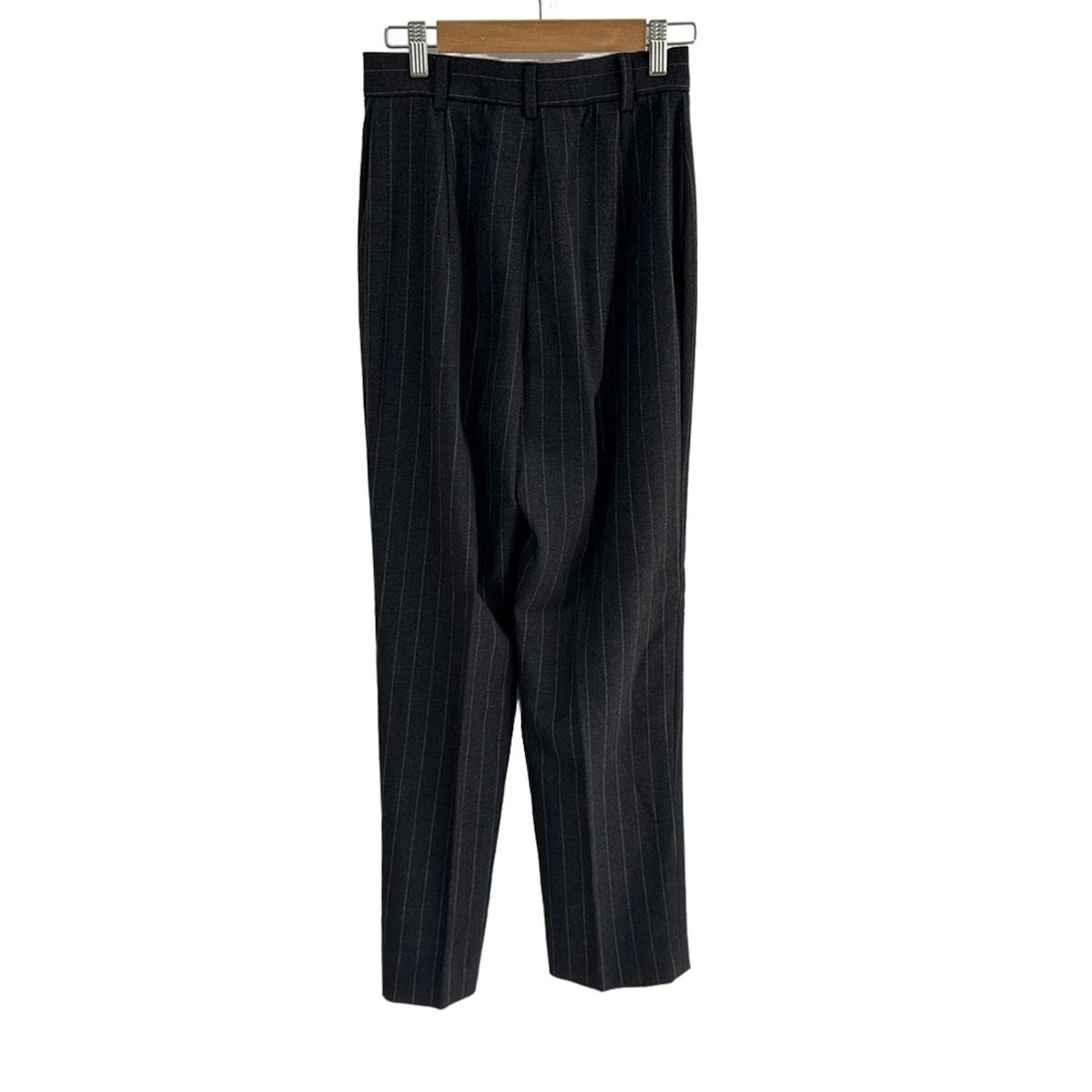 Max Mara マックスマーラ パンツ サイズI38 レディース - グレー×白 フルレングス ストライプ