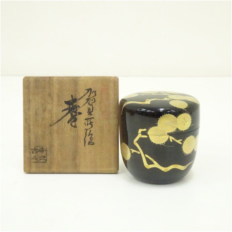 漆塗 加賀蒔絵棗 共箱 茶道 茶道具 おしゃれ 茶器 なつめ 茶入 薄茶器 薄茶 薄器 お茶 茶 抹茶 抹茶入れ 容器 骨董