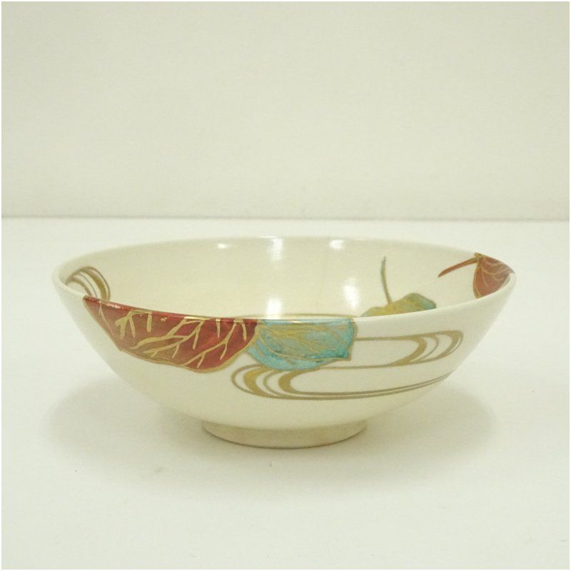 茶道具 京焼 弘艸造 色絵鬼灯平茶碗（共箱） 茶道 抹茶 おしゃれ 抹茶