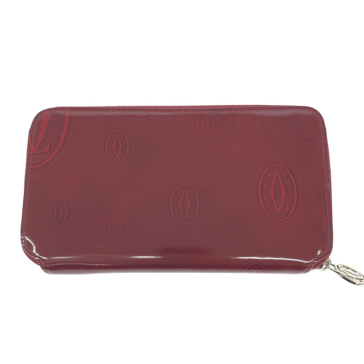 Cartier カルティエ ラウンドファスナー長財布 レザー ハッピー