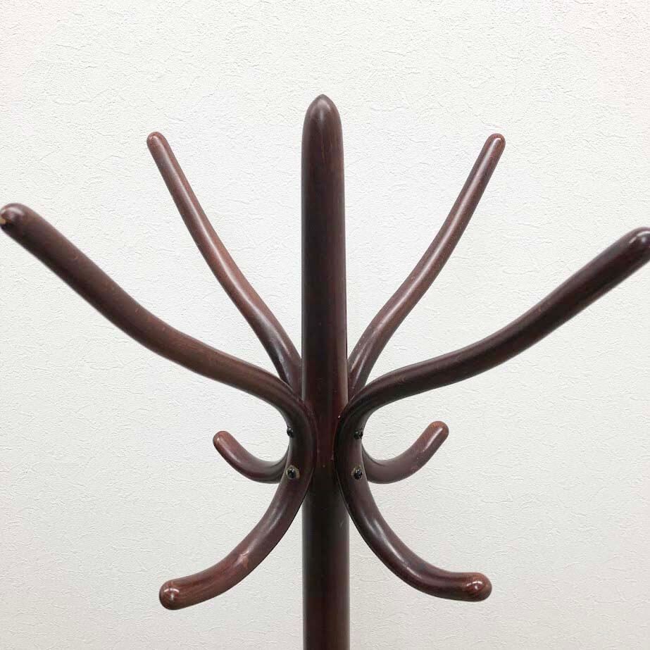 ss8052 秋田木工 ポールハンガー ブラウン 木製 コート掛け 傘立て付き コートハンガー コートツリー 玄関 洋服掛け レトロ ヴィンテージ家具 AKITAMOKKO 秋田木工