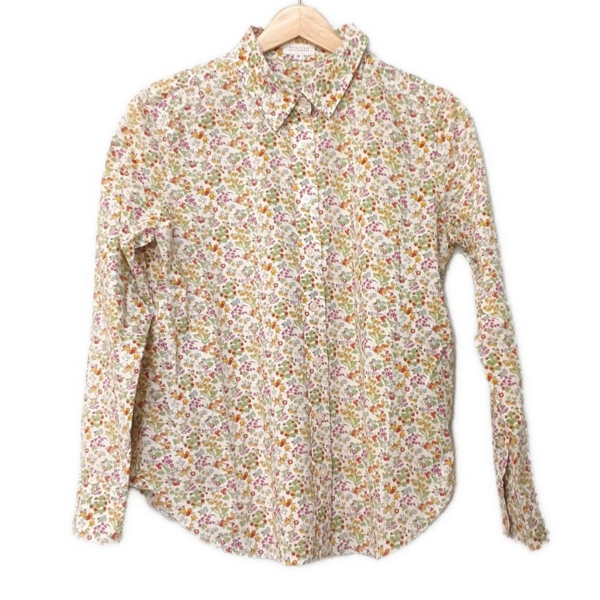 マッキントッシュフィロソフィー 長袖シャツブラウス サイズ38 L レディース - 白×イエローグリーン×マルチ 花柄
